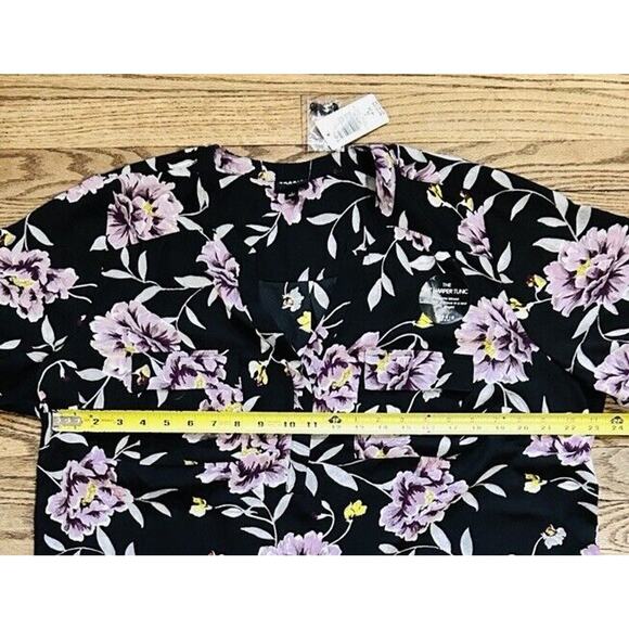 TORRID Blouse Women Black Purple Floral Roll Up Sleeve Harper Size 2xl Tunic NEW - Picture 16 of 16